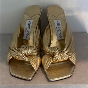 NIB Jimmy Choo Avenue 85 Metallic Heel - Gold